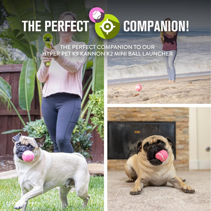 MINI Extra Small 1.75In Tennis Balls for Dogs (Safe Dog Ball Tennis Balls for Exercise & Training) Interactive Toys Work with  K9 Kannon MINI Dog Ball Launcher - 4 Pack Pink